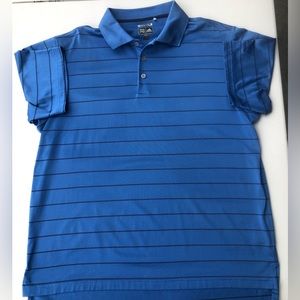 Adidas Men’s Golf Polo (L) Dark Blue w/Black Stripes, Used